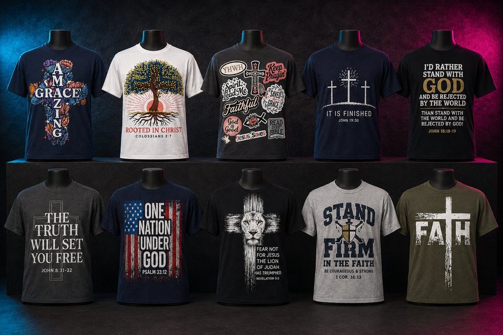 A Christian faith-based custom t-shirt design — Faith collection — printed by Roxbury Custom Vinyl in Roxbury, NJ.