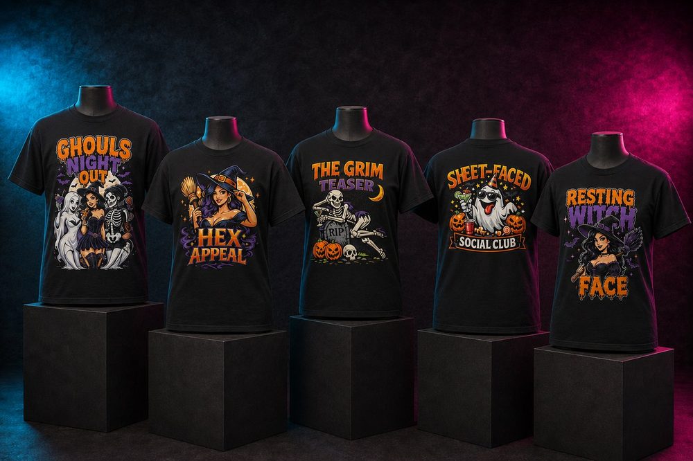 A Halloween-themed custom t-shirt design — Halloween social collection — printed by Roxbury Custom Vinyl in Roxbury, NJ.