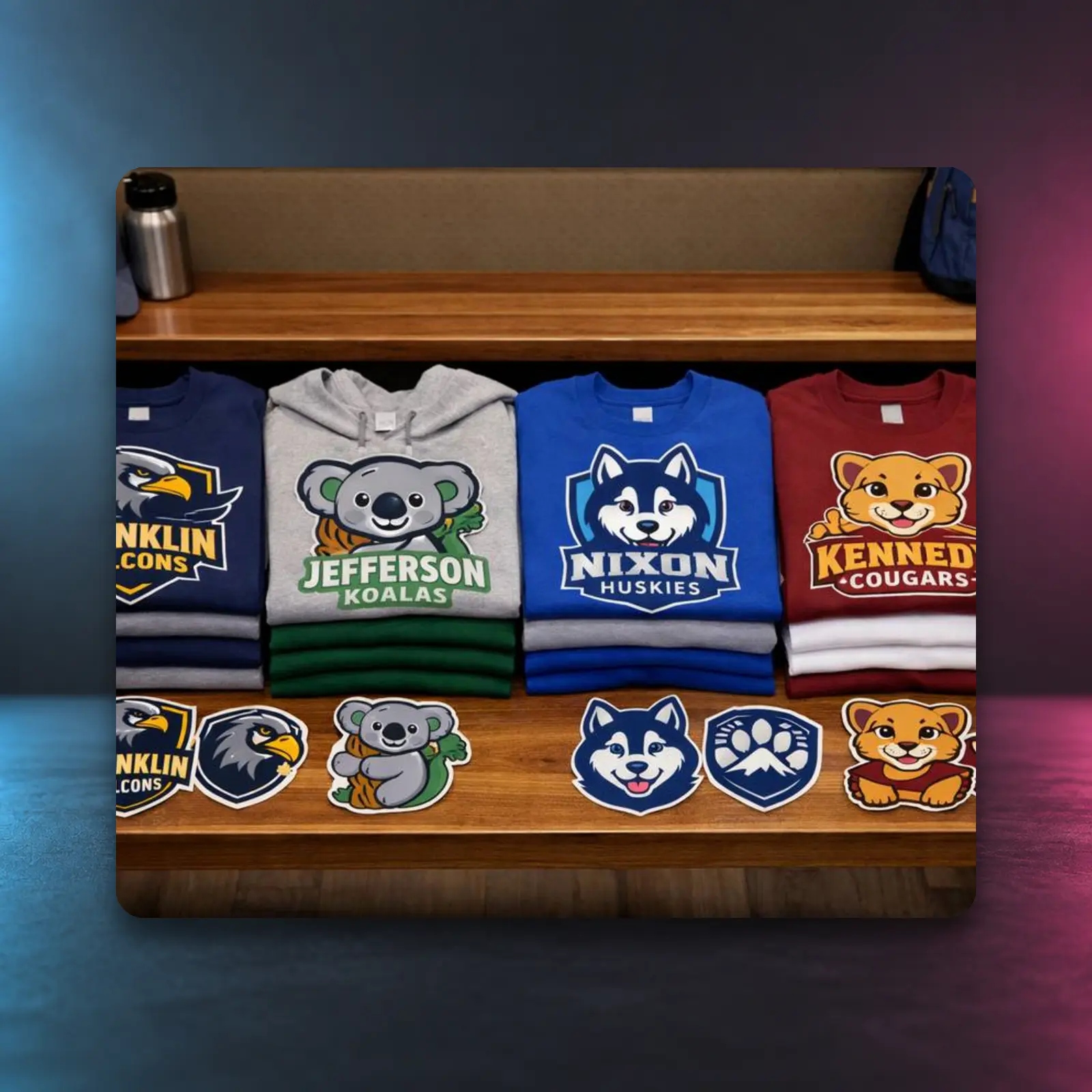 Custom school and team spirit wear products by Roxbury Custom Vinyl